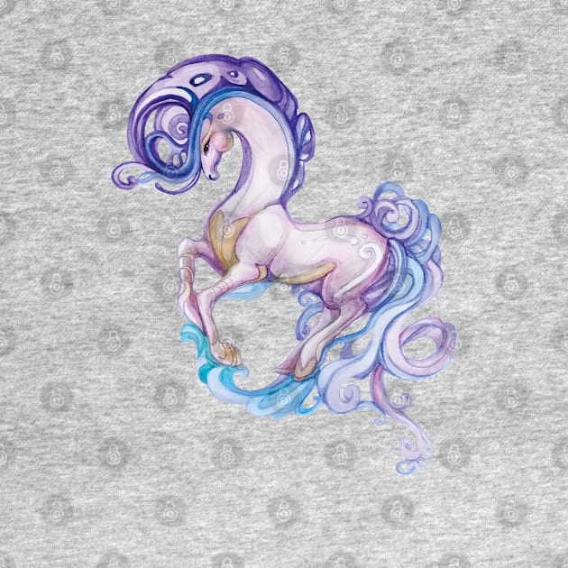 Fairy Pony, Watercolor drawing by Yulla